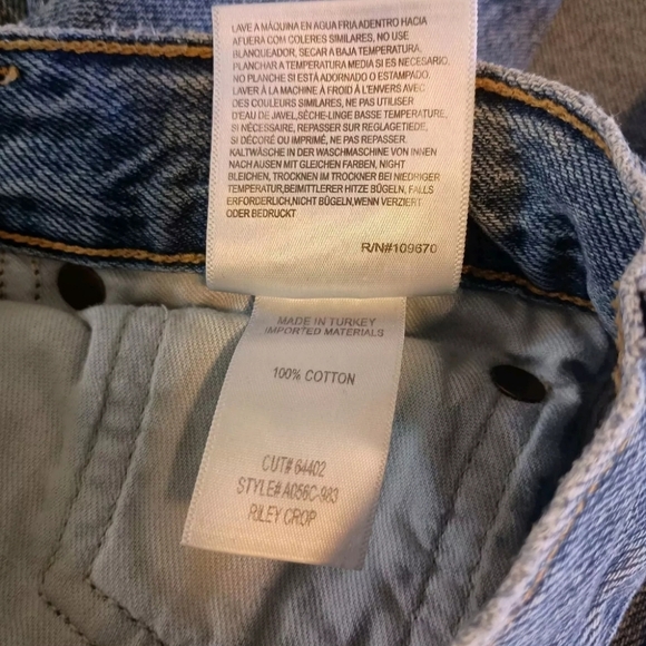 AGOLDE Riley High Rise Straight Jeans Button Fly Cropped Denim Size 25 - Picture 9 of 9